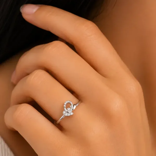 Eternal Heart Knot 925 Silver Ring