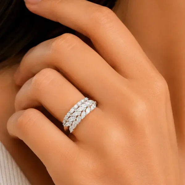 Celeste Leaf Spark 925 Silver Ring