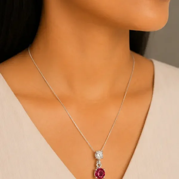 Ruby Cascade Pendant Set