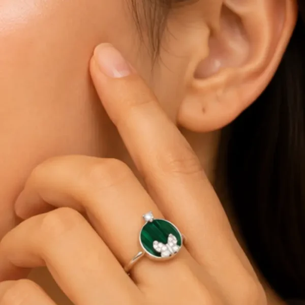Emerald Flutter Charm Ring