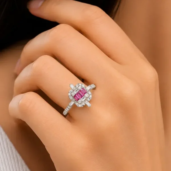 Ruby Radiance Halo Ring