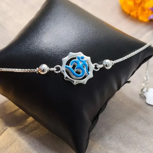Pranavi Om Blessing Bracelet Rakhi(Blue)