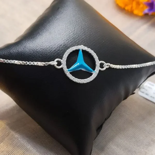 Pranavi Blue Audi Bracelet Rakhi